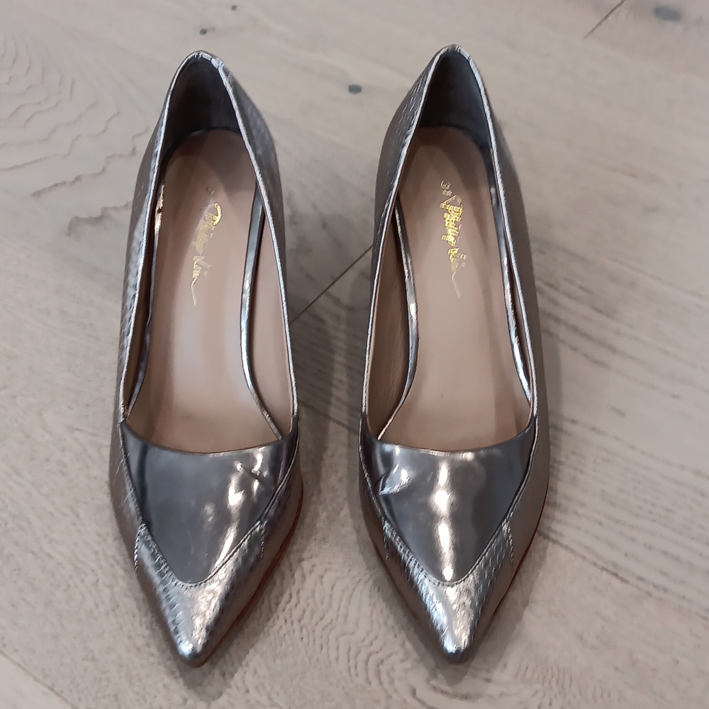 PHILLIP LIM Silver Metallic Heels Shoes Size 37